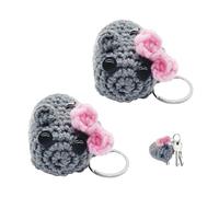 Geaanen Pack de 2 llaveros ratón triste, hámster triste con sonido, peluche hámster triste, hámster triste, hámster triste, llavero hámster.