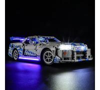 GEAMENT Kit de Luces LED Compatible con Lego Coche Nissan Skyline GT-R (R34) de 2 Fast 2 Furious Technic 42210 (Juego Modelo no Incluido)