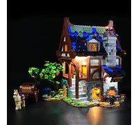 GEAMENT Kit de Luces LED Compatible con Lego Medieval Blacksmith - Conjunto de luz por Ideas 21325 (Juego Modelo no Incluido)