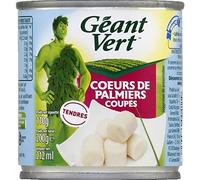 Géant Vert Corazones de palma en rodajas, lata de 110 g de peso neto para escurrir