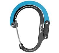 GEAR AID HEROCLIP Clip y Gancho de Mosquetón (Grande) para Camping, Mochila, Organización y Garaje, Negro y Azul