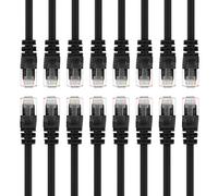 Gear It - Cable de Red Ethernet Cat5e de 1,27 m, RJ45 sin Enganche para Ordenador, Color Negro Negro 0.5 Feet (16-Pack)