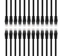 Gear It - Cable de Red Ethernet Cat5e de 1,27 m, RJ45 sin Enganche para Ordenador, Color Negro Negro 25 Feet (24-Pack)
