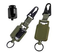 Gear Keeper CB - Juego de 2 soportes retráctiles para micrófono con soporte de clip a presión de alta resistencia, cordón ajustable para micrófono y kit de montaje de hardware (verde)