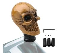 Gear Shift Knob, Automatic Transmission Shifter, Resin Skeleton Head Design, Horror Themed Car Interior Accent, 1 Piece Black, Great for Sedan, Truck, Taxi, or Halloween Travel Decor