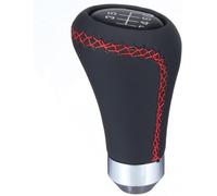 Gear Shift Knob Red Black Stitche PU Leather Universal 6 Speed Shift Knob