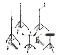 Gear4music Juego completo de herrajes para batería de 6 piezas, negro