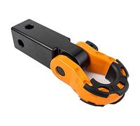 GearAmerica - Receptor de Enganche de Aluminio, grillete, Arandelas y Pasador, 5 x 5 cm, megagrillete de 16 T (MBS) y 8 T (WLL), Muy Resistente, Remolque y recuperación Todoterreno, Negro y Naranja