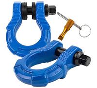 GearAmerica UBER grilletes con bloqueo antirrobo (2 unidades) azul | 80 libras (40T) de fuerza | Anillos en D de remolque + pasador de seguridad UBERLock