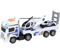 Gearbox Conjunto de Camiones de policía - Coche de policía, Helicóptero y Camión