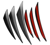 GEARCELL 6 separadores de labios para parachoques delantero de coche, tira anticolisión universal, decoración lateral, aletas divisoras negras