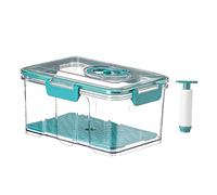 Geardeangloow Almacenamiento de alimentos para sellador al vacío, organizador rectangular, contenedor de plástico al vacío, color verde, 2,5 L