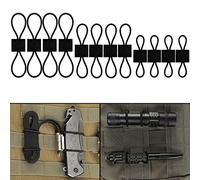 GearHill Accesorios Molle, Unisex, Kit de 12 Piezas, Color Negro, 3 tamaños