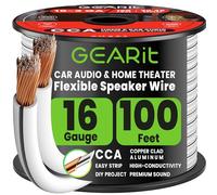 GearIT 16-Gauge Speaker Wire (100 pies/30.48 metres) Negro - Garantía de Vida