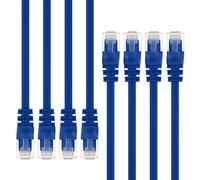 GearIT 50-Pack, Cat5e Cable de conexión Ethernet 1,5 pies - 5E RJ45 cable de red LAN para computadora, Azul - Compatible con Conmutador de 48 puertos PoE Gigabit de montaje en rack azul 10 Feet (8-Pack)