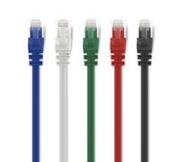 GearIT 8-Color Combo, Cat5e Cable de conexión Ethernet 1 pie - 5E RJ45 Cable de Red LAN para Ordenador - Compatible con Conmutador de 8 Puertos PoE 8port Gigabit Multicolor (5) 4 Feet Multi (5-Pack)