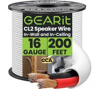 GearIT Cable de altavoz de pared OFC 2 x 1,5 mm ≤ (60,96 metros - blanco) Cobre sin oxígeno - Audio de alta fidelidad para CL2/2 conductores - calibre 16 AWG, 200 pies