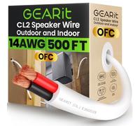 GearIT Cable de altavoz de pared OFC 2 x 2,5 mm≤ (152,4 metros, blanco) cobre sin oxígeno - Cable de audio de alta fidelidad para pared/clasificación CL2 / 2 conductores - calibre 14 AWG, 500 pies