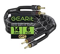 GearIT Cable de altavoz Hi-Fi de 2 x 2,5 mm ≤ con conectores banana (1,821 metros, negro) OFC cobre sin oxígeno, cable de altavoz CL2 trenzado de alta resistencia, calibre 14 AWG, 3 pies