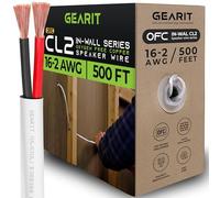 GearIT Cable de altavoz OFC de 2 x 1,5 mm ≤ (152,4 metros - blanco) cobre sin oxígeno - Cable de audio de alta fidelidad para pared/clasificación CL2 / 2 conductores - calibre 16 AWG, 500 pies