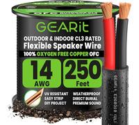 GearIT Cable de altavoz para exteriores OFC 2 x 2,5 mm ≤ (76,2 metros - negro) cobre sin oxígeno - Cable de audio de alta fidelidad para entierro directo en tierra/en pared/clasificación CL3 CL2/2