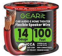 GearIT Cable de altavoz Pro Series de calibre 14 (2 x 2,5 mm²) (30,4 metros, color negro y rojo) CCA Hifi Audio Cable para altavoces de audio para coche y sistemas de sonido envolvente de cine en casa