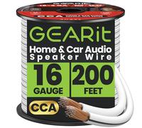 GearIT Cable de audio para altavoz CCA 2 x 1,5 mm≤ (60,96 metros, blanco) aluminio revestido de cobre, ideal para cine en casa de alta fidelidad y altavoces de coche, calibre 16 AWG, 200 pies