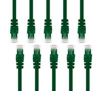GearIT - Cable de conexión Ethernet Cat5e, 0,15 m, RJ45, Cable de Red LAN para Ordenador, Color Verde Verde 35 Feet (10-Pack)