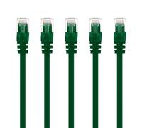GearIT - Cable de conexión Ethernet Cat5e, 0,15 m, RJ45, Cable de Red LAN para Ordenador, Color Verde Verde 35 Feet (5-Pack)