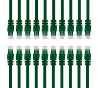 GearIT - Cable de conexión Ethernet Cat5e, 0,15 m, RJ45, Cable de Red LAN para Ordenador, Color Verde Verde 2 Feet (20-Pack)