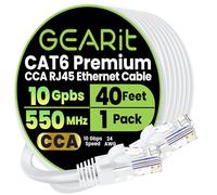 GearIT Cable de remiendo blanco Cat6 CCA de 40 pies