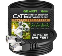 GearIT Cable Ethernet Cat6 (75 m) 23AWG cobre FTP LLDPE impermeable enterramiento directo resistente UV POE
