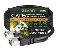 GearIT Cable Ethernet Cat6 para exteriores (10 m) 23 AWG de cobre puro, FTP, LLDPE, impermeable, entierro directo, en tierra, resistente a los rayos UV, POE, red, Lan, Internet, Cat 6, cable Cat6, 10