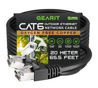 GearIT Cable Ethernet Cat6 para exteriores (20 m) 23 AWG de cobre puro, FTP, LLDPE, impermeable, entierro directo, en tierra, resistente a los rayos UV, POE, red, Lan, Internet, Cat 6, cable Cat6 - 20