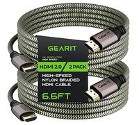 GearIT Cable HDMI (2 unidades, 2 m) de alta velocidad HDMI 2.0b, 4K 60Hz, 3D, ARC, HDCP 2.2, HDR, 18Gbps, cable trenzado de nailon