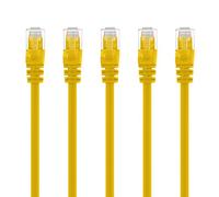 GearIT Cat5e Cable de conexión Ethernet 0,5 pies - 5E RJ45 Cable de Red LAN para computadora, Amarillo [garantía de por Vida] Amarillo 1.5 Feet (5-Pack)