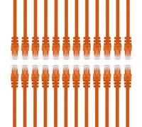 GearIT Cat5e Cable de conexión Ethernet - Cable de red LAN para computadora naranja 0.45m (24-Pack)