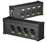 GearIT Extensor de red múltiple de 4 canales XLR/DMX/AES-EBU a Ethercon RJ45 Cat5/Cat6 Ethernet para escenario en vivo, sonido, iluminación o estudio de grabación de audio (1 par: 4 XLR macho + 4 XLR