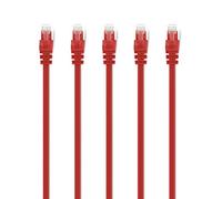 GearIT - Juego de 5 Cables de Red ethernet cat5e (1,5 m) Rosso 5 Feet (5-Pack)