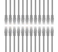 GearIT Paquete de 10 Unidades, Cat5e Cable de conexión Ethernet 0,5 pies Gris 2 Feet (24-Pack)