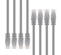 GearIT Paquete de 10 Unidades, Cat5e Cable de conexión Ethernet 0,5 pies Gris 2 Feet (8-Pack)