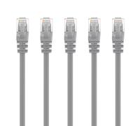 GearIT Paquete de 10 Unidades, Cat5e Cable de conexión Ethernet 0,5 pies Gris 6' (5-Pack)