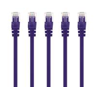 GearIT Paquete de 10 Unidades, Cat5e Cable de conexión Ethernet 0,5 pies Morado 6' (5-Pack)