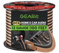 GearIT Pro Series - Cable de altavoz de calibre 12 (2 x 4 mm²) (30,4 metros/100 pies/negro transparente) CCA Hifi Audio Speaker Cable de gran uso para sistemas de sonido envolvente de audio de coche y
