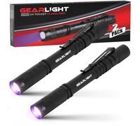GearLight Linterna de luz negra UV S100 [paquete de 2] - Mini luces ultravioleta de luz negra para inspección de fugas e inspección de hoteles - Detector de orina de mascotas, chinches, escorpión