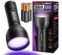 GearLight Linterna UV con pilas S68 luz negra, portátil, de mano, 68 linternas LED de luz negra, luces ultravioleta para orina de mascotas, inspección de hotel y detección de chinches