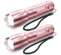 GEARLITE Linterna LED Potente 2 Piezas, 3000 Lumen Linternas LED Alta Potencia con 5 Modos, IP65 Impermeable Linterna Tactica, para Camping, Senderismo, Outdoor, Emergencia (Rosa, 2)