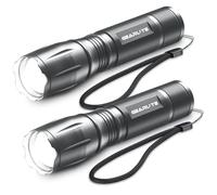 GEARLITE Linterna LED Potente 2 Piezas, 3000 Lumen Linternas LED Alta Potencia con 5 Modos, IP65 Impermeable Linterna Tactica, para Camping, Senderismo, Outdoor, Emergencia (Gris, 2)