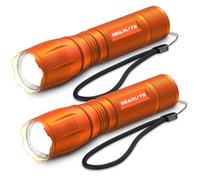 GEARLITE Linterna LED Potente 2 Piezas, 3000 Lumen Linternas LED Alta Potencia con 5 Modos, IP65 Impermeable Linterna Tactica, para Camping, Senderismo, Outdoor, Emergencia (Naranja, 2)