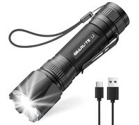 GEARLITE Linterna LED Recargable 3000 LM, Linternas LED Alta Potencia Pequeña Militar Zoomable con 3 Modos, IP65 Impermeable Mini Linterna Potente Recargable de Largo Alcance para Camping, Ciclismo